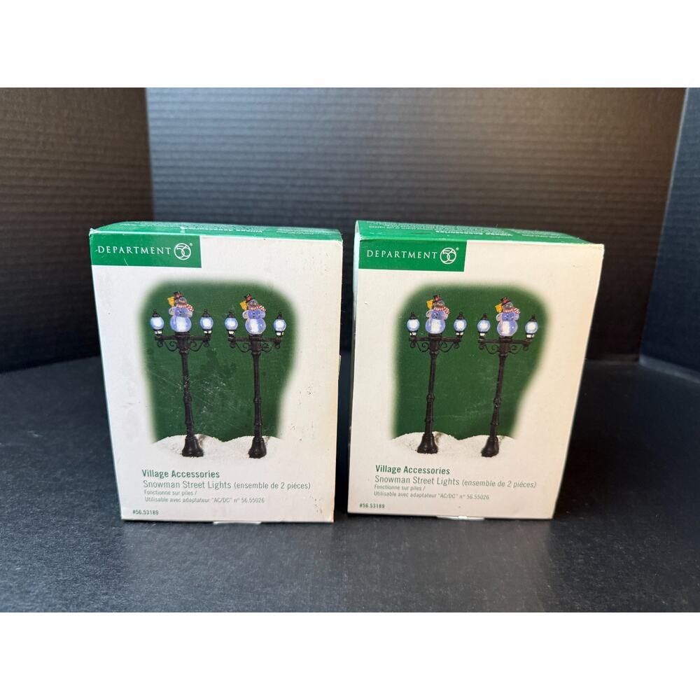 Dept 56 Snowman Street Lights #53189 2 Sets Original Box Tested Working